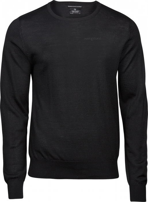 Tee Jays - Wingmen Pullover Round Heck (Embroidered) - czarny