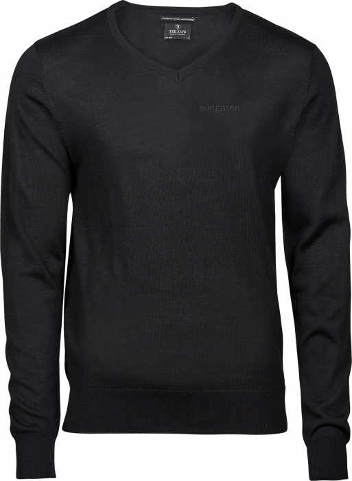 Tee Jays - Wingmen Mens Pullover V-Hals (Embroidered) - schwarz